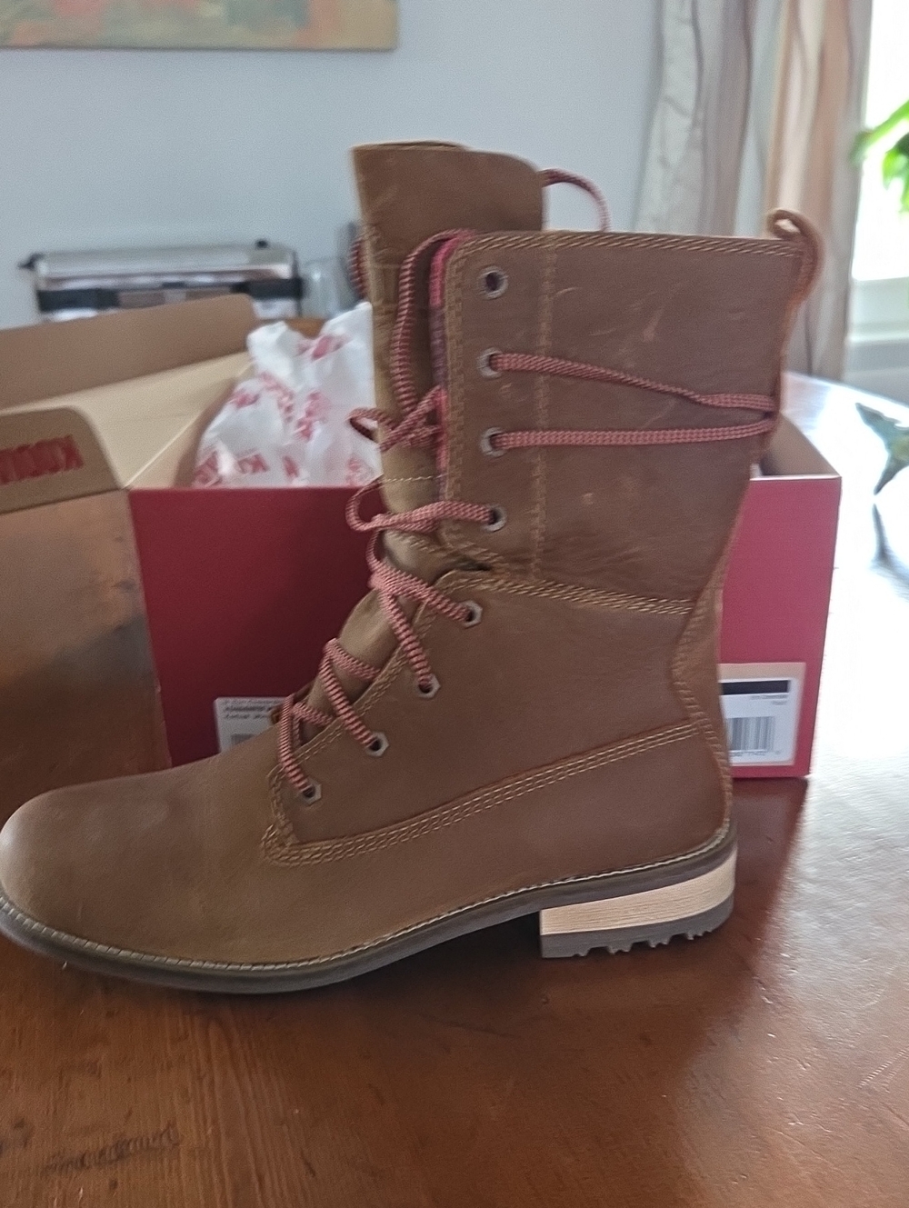 Kodiak Women's Brown Lace-Up Leather Boot, US Size 7.5